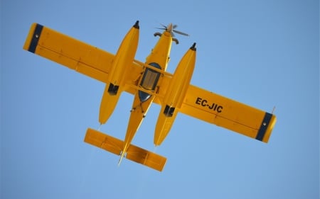 Yellow Air Tractor - airplane, air tractor, yellow, sky