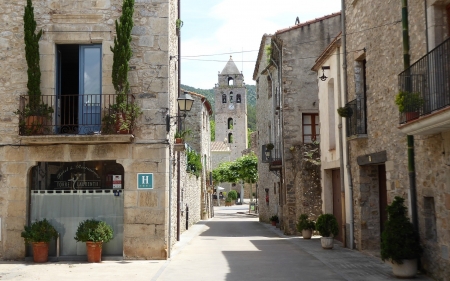 Mountain Village in Spain - village, street, Spain, houses