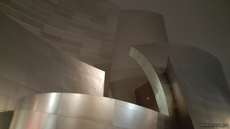 Walt Disney Concert Hall Closeup @ Night - los ageles, california, chrome, night, hall, concert, reflection, disney, walt