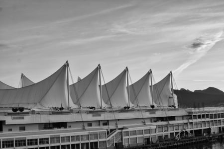 Vancouver BC Canada Place - canada plce, sails, harbour, downtown, vancouver