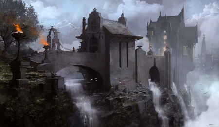 Lost city - art, lost city, fantasy, luminos