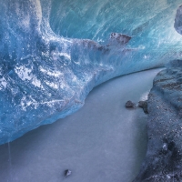 Ice tunnel and river