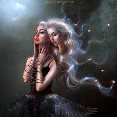 ♥ - abstract, fantasy, art, lady