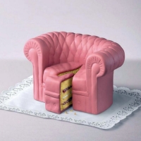 Pink Couch Shaped Cake