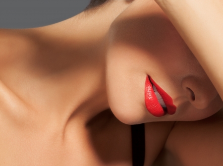 :-) - woman, girl, lips, red