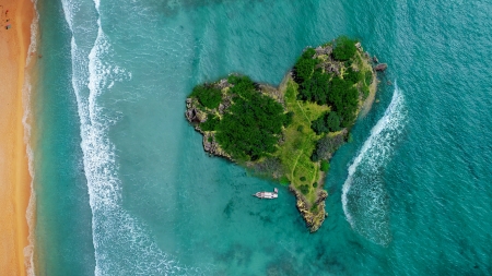 Heart island - view from the top, vara, heart, blue, island, summer, sea, jonny lindner