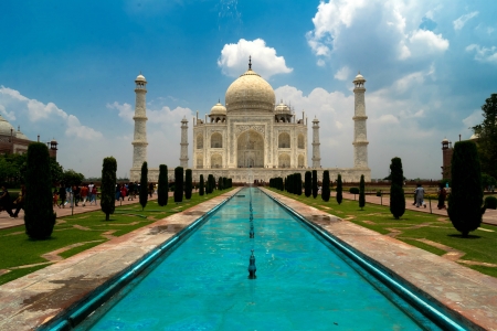 The Taj Mahal, India - india, architecture, monument, pool