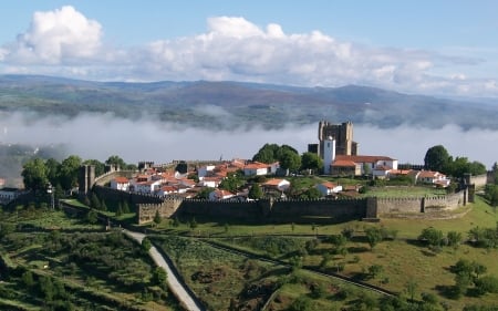 Rampart in Braganca, Portugal - Portugal, rampart, fortress, landscape, houses