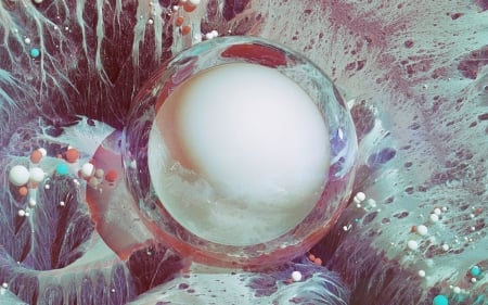 Abstract - abstract, white, mike winkelmann, pink, pearl