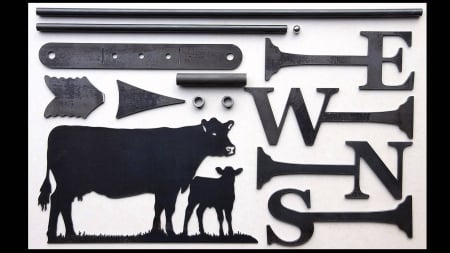 Weathervane self assembly kit - self assembly, cow, weathervane, kit