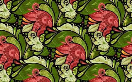 Texture - red, paper, flower, pattern, leaf, texture, green