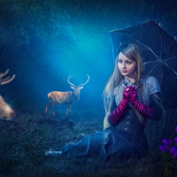 Girl and Deer