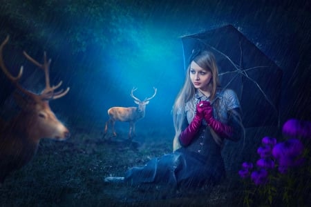 Girl and Deer