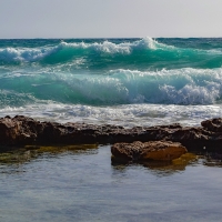 Waves on Beach in Cyprus