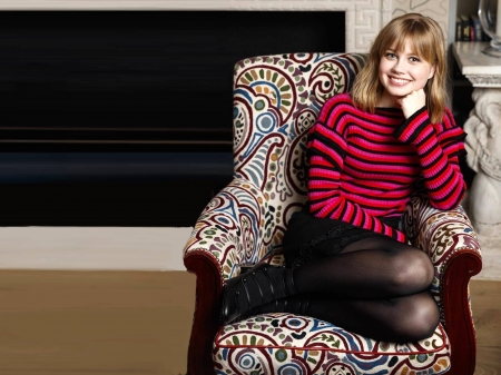 Angourie Rice - Angourie Rice, legs, beautiful, 2018, actress, Rice, chair, smile, stockings, model, Angourie, wallpaper