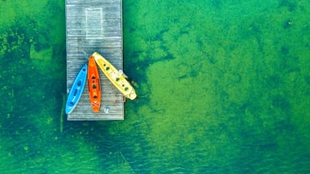 Pier Boats Overhead - boats, nature, overhead, pier