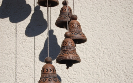 Rattle in the Wind - photography, brown, wind, bells