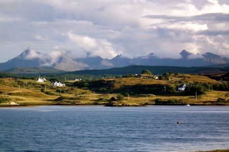 Isle of Skye - Scotland - cullin mountains, loch snizort, scottish highlands, isle of skye, scotland, skye, cullins