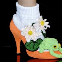 Crochet Frog Sock Heels Ugly Shoes