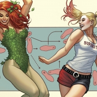 Poison Ivy and Harley Quinn dancing