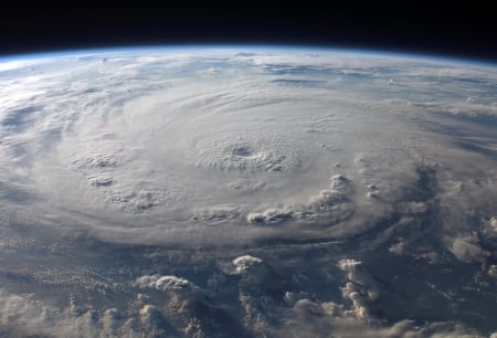 An Eye of a Storm - cloud, space, typhoon, earth, above, formation, hurricane, storm, clouds, view, nature