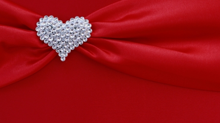 :-) - white, bow, red, heart, jewel, valentine, texture