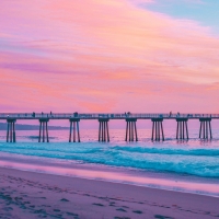 California Beach & Pier at Twilight