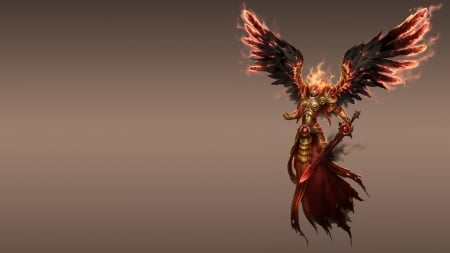 Archangel - wings, fire, fantasy, archangel, angel