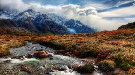 Amazing nature - nature, water, mountain, cloud