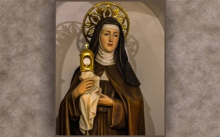 Saint Clara - monstrance, Clara, saint, sculpture