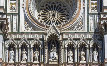 Cathedral in Florence, Italy - cathedral, florence, sculptures, italy