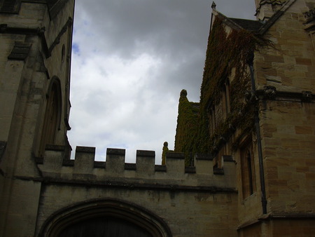 One of the colleges at Oxford - sky, building, england, photography, school, oxford, college, battlemants, clouds, university