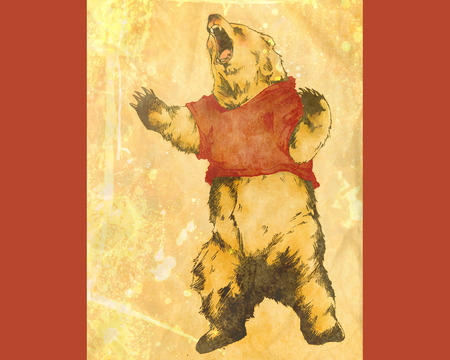 Winnie The Pooh - bear, red, orange, the, winnie, art, pooh, alternative