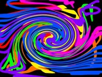 swirly rainbow wall paper