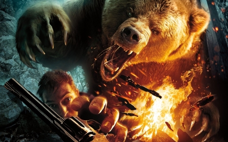 Imminent danger - closeup, man, hand, bear, urs, fantasy