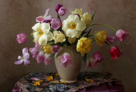 Still Life - table, flower, beautiful, vase