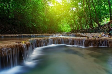 Calming Overlapping Forest Falls - Trees, Nature, Waterfalls, Rivers, Forests