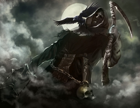 Night reaper - fantasy, death, gothic, night, grim reaper