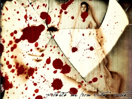 The bloody bride - blood, girl, horror, gothic, scary