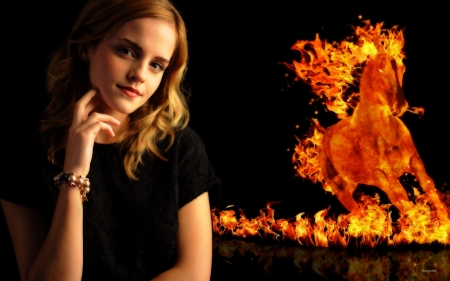 Emma-Watson-Fire - emma, fire, actress, model