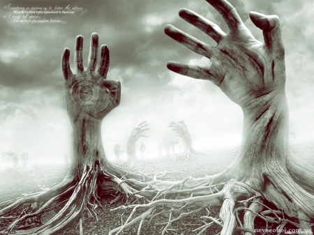 Spooky hands - spooky, hands, gothic, art