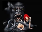 The red-haired tattooed girl and the monster