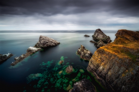 Beautiful View of Rocky Ocean - nature, oceans, sea, rocks