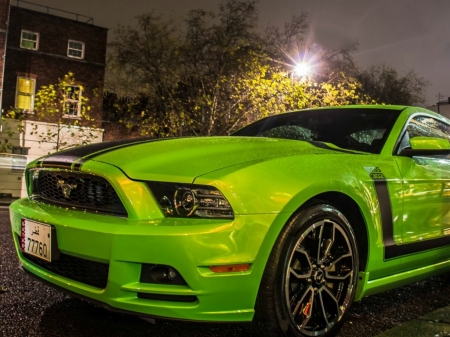 FORD MUSTANG - ford, mustang, car, green