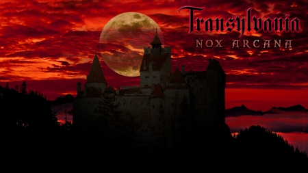 The Transylvanian castle - vampire, moon, music, horror, gothic, night