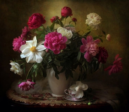 Still Life - amazing, flowers, still life, vase