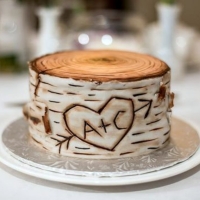 Birch Tree Stump Cake