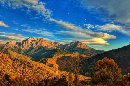 Mountain View - village, view, sunset, greece