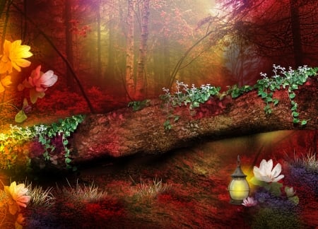 â™¡ - flowers, forest, trees, art