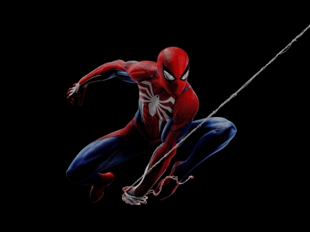 Spiderman - black, comics, fantasy, red, movie, spiderman